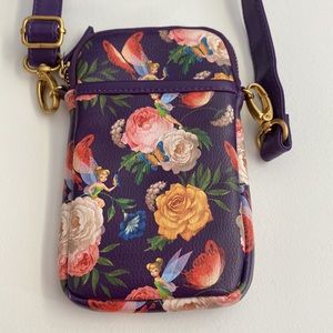 Disney parks tinker bell flower purple crossbody cellphone bag Disneyland bag